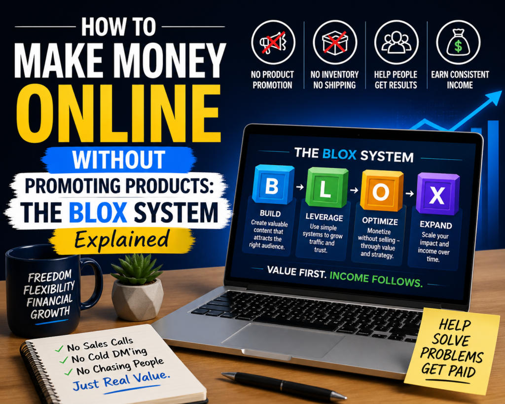How to Make Money Online Without Promoting Products: The BLOX System Explained